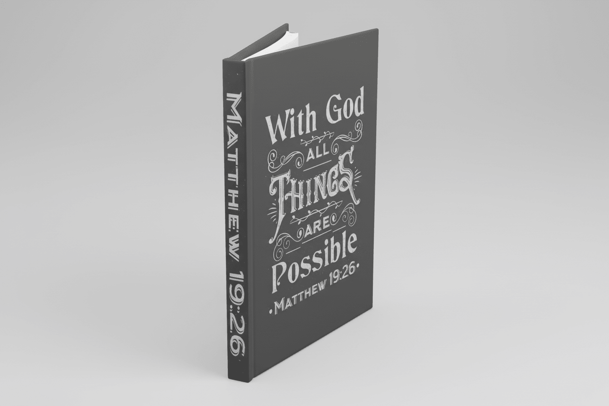 With God All Things Are Possible – Matthew 19:26 Faith Hardcover Journal - ES Christian Wear