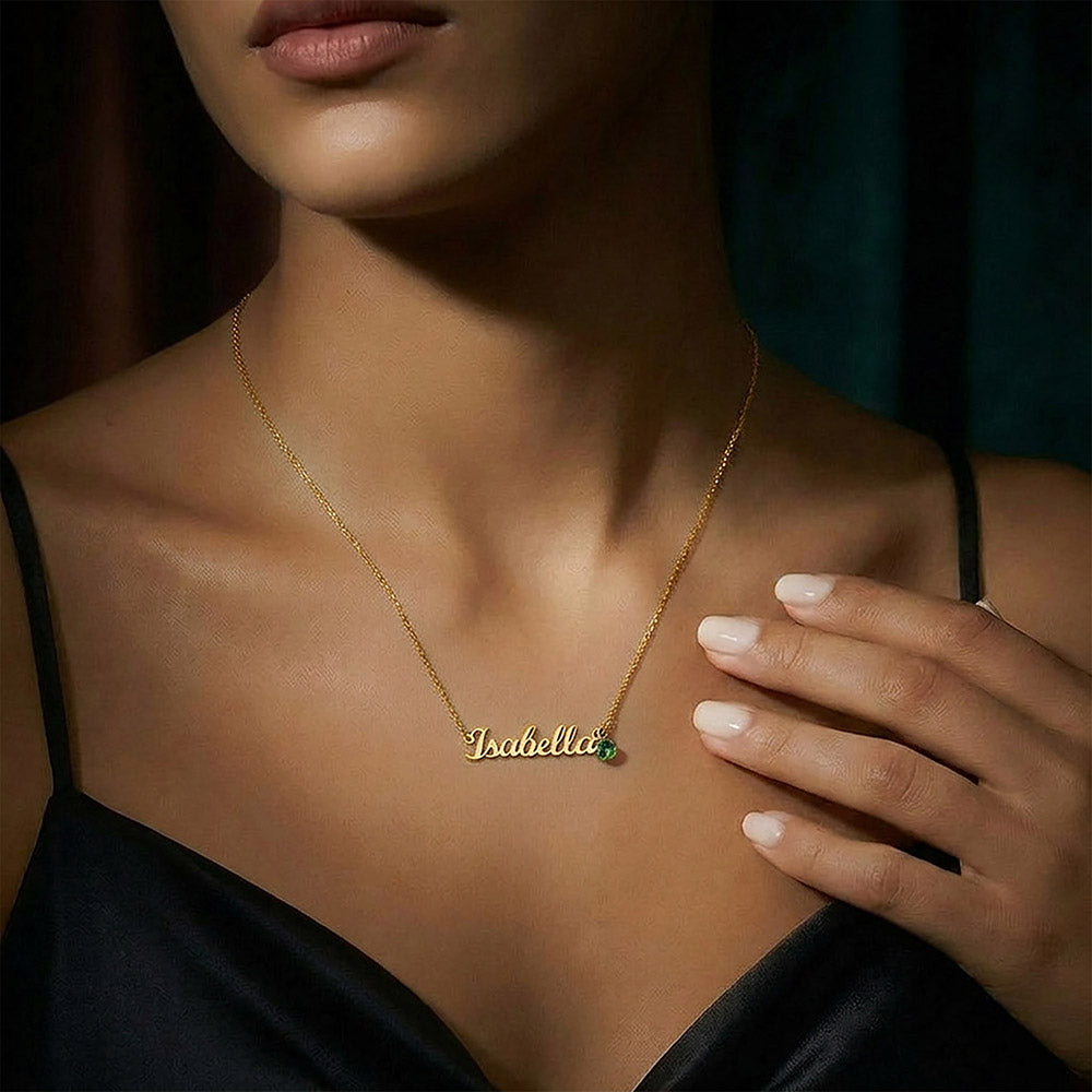 To My Mom Custom Name Necklace with Birthstone