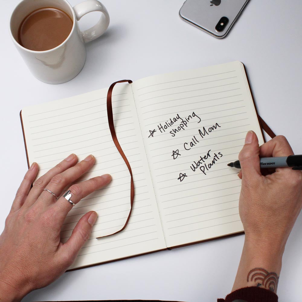 Be Strong & Courageous — Leather Journal | Joshua 1:9