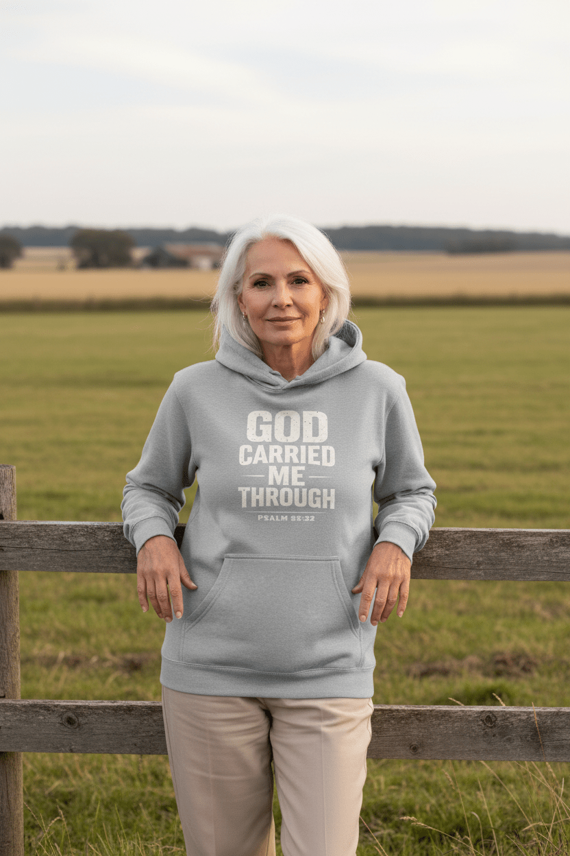 GOD CARRIED ME THROUGH HOODIE - ES Christian Wear
