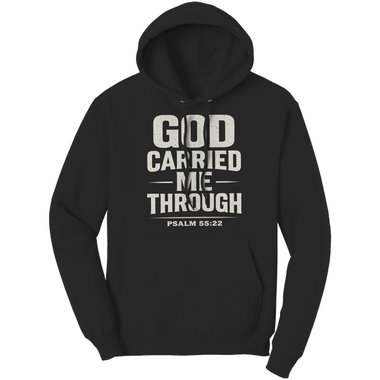 God Carried Me Through Psalm 55:22 Hoodie - ES Christian Wear