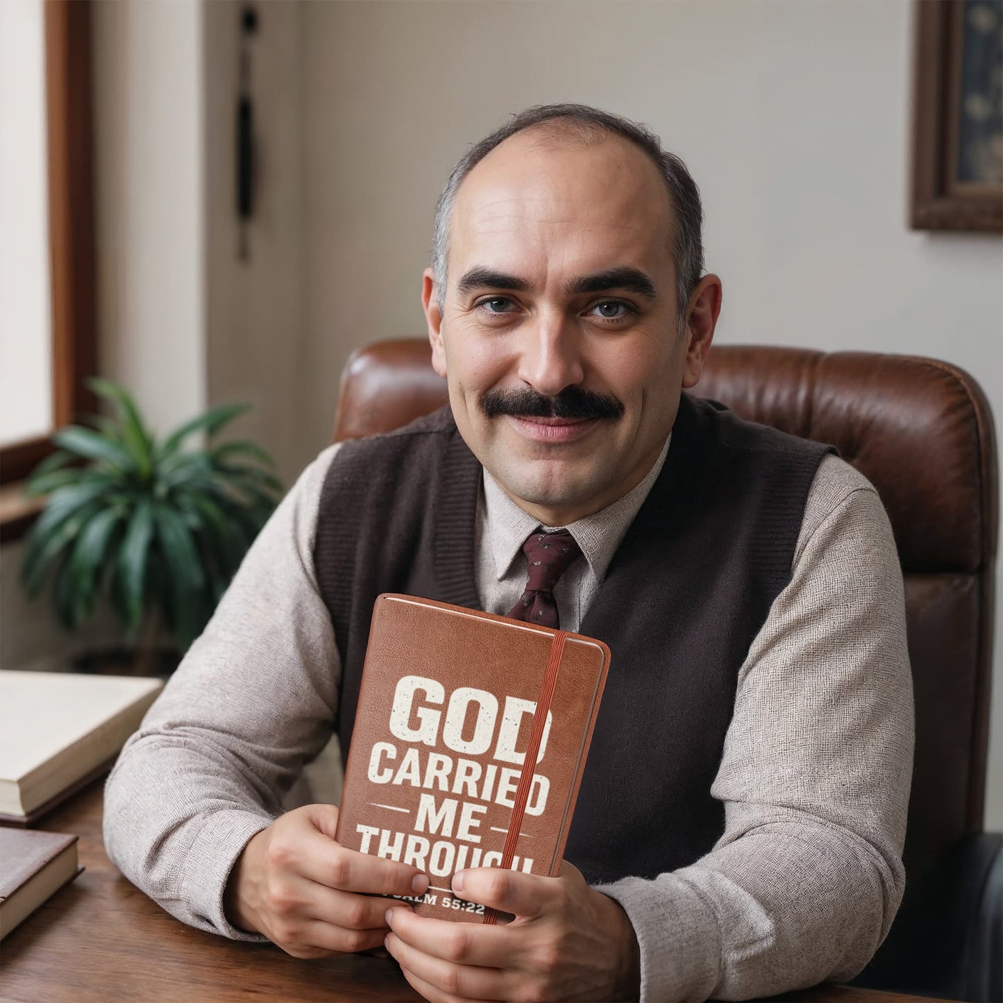 God Carried Me Through – Psalm 55:22 | Premium Vegan Leather Faith Journal - ES Christian Wear