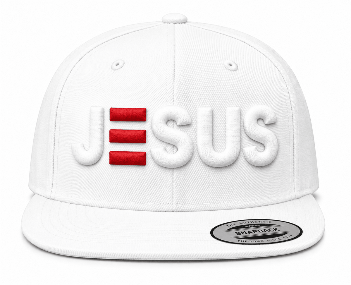 Jesus 3D Puff Embroidered Snapback Hat - ES Christian Wear