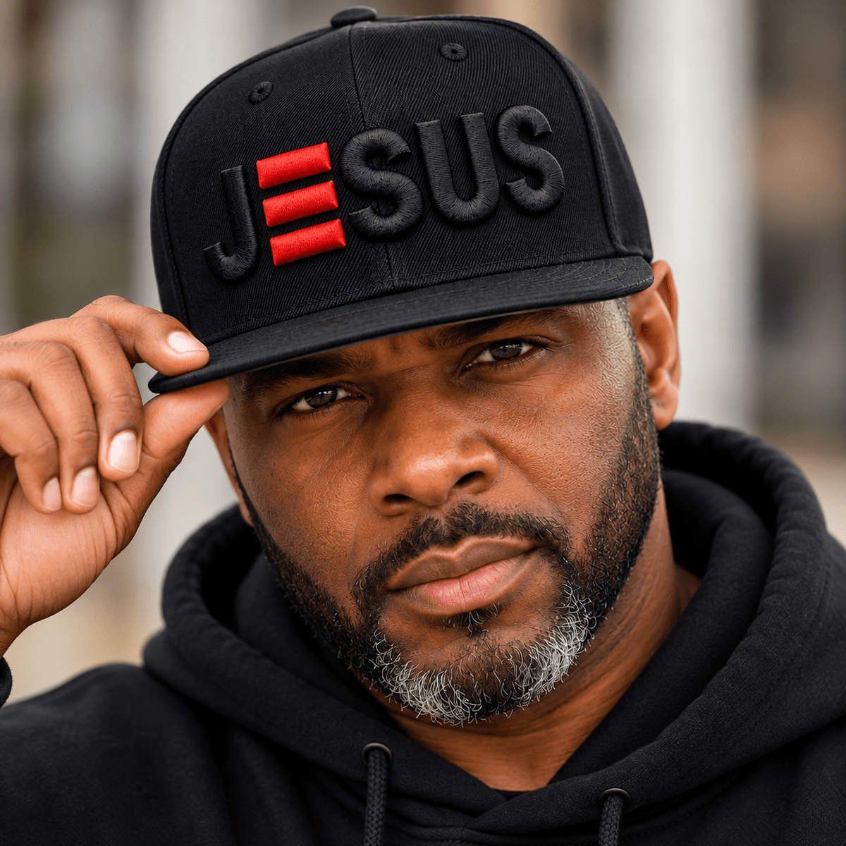 Jesus 3D Puff Embroidered Snapback Hat - ES Christian Wear