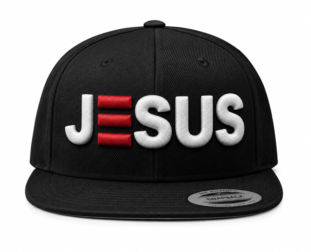 Jesus 3D Puff Embroidered Snapback Hat - ES Christian Wear