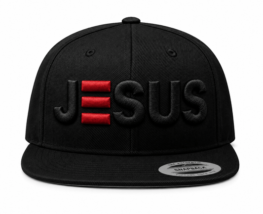 Jesus 3D Puff Embroidered Snapback Hat - ES Christian Wear