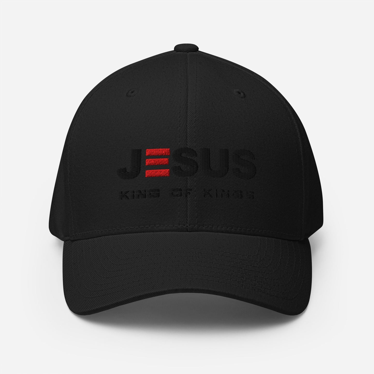 Jesus King of Kings Closed Back Embroidery Structured Twill Cap - ES Christian Wear