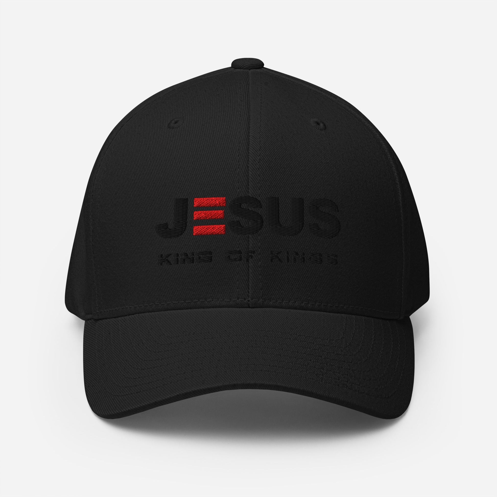 Jesus King of Kings Closed Back Embroidery Structured Twill Cap - ES Christian Wear