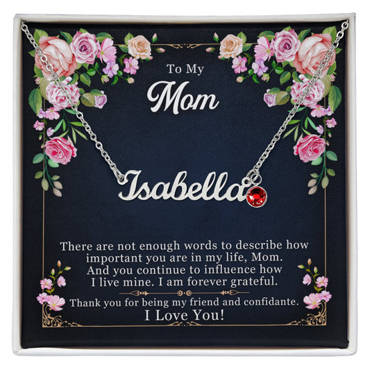 My Mom - Custom Name Necklace with Birthstone - ES Christian Wear