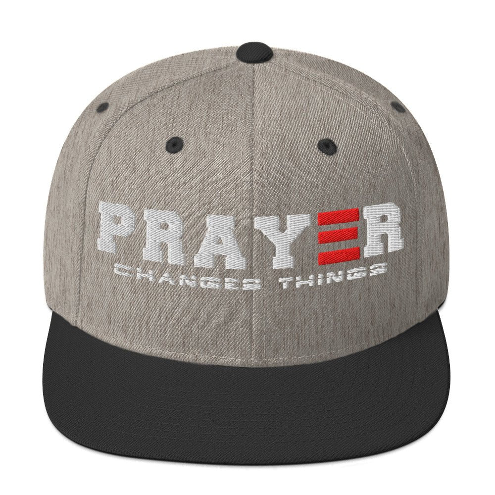 prayer changes things heather black snapback hat