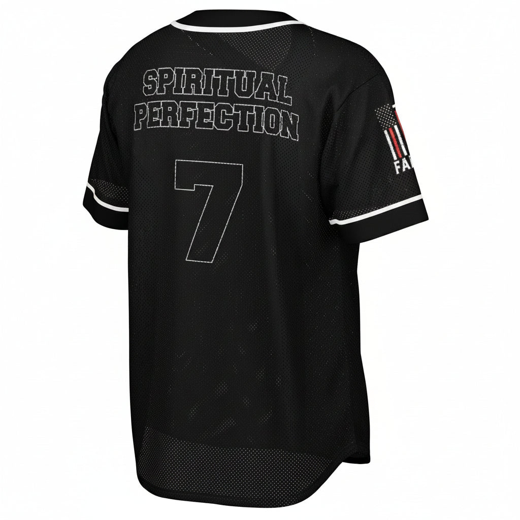 Spiritual Perfection 7 Black Sport Baseball Jersey - ES Christian Wear