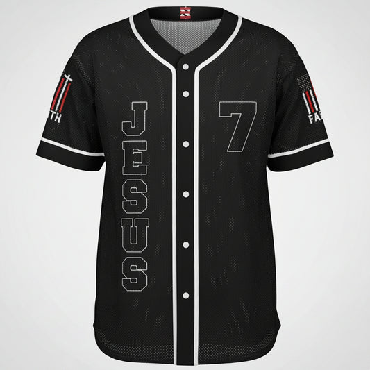 Spiritual Perfection 7 Black Sport Baseball Jersey - ES Christian Wear