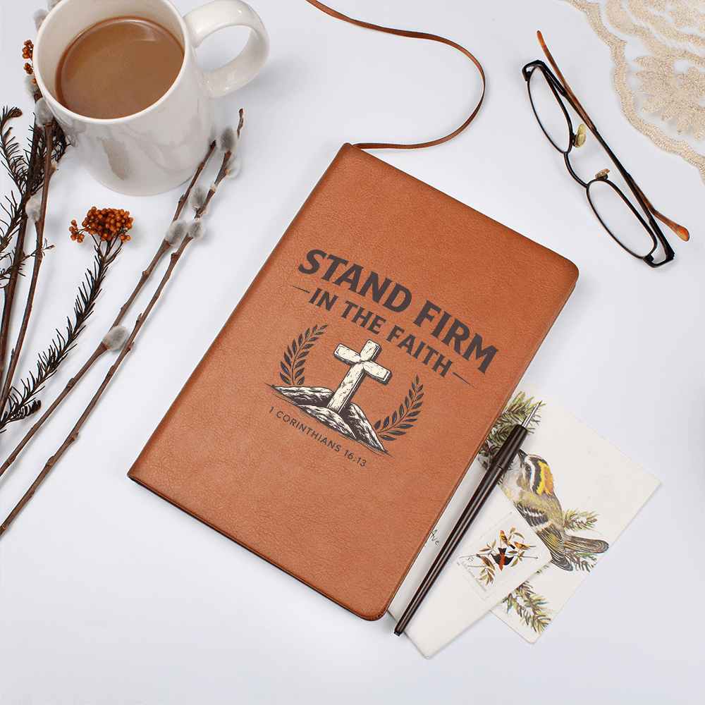 Stand Firm in Faith – Christian Leather Journal | 1 Corinthians 16:13 - ES Christian Wear