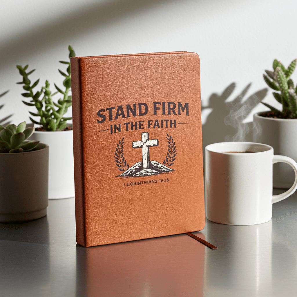 Stand Firm in Faith – Christian Leather Journal | 1 Corinthians 16:13 - ES Christian Wear
