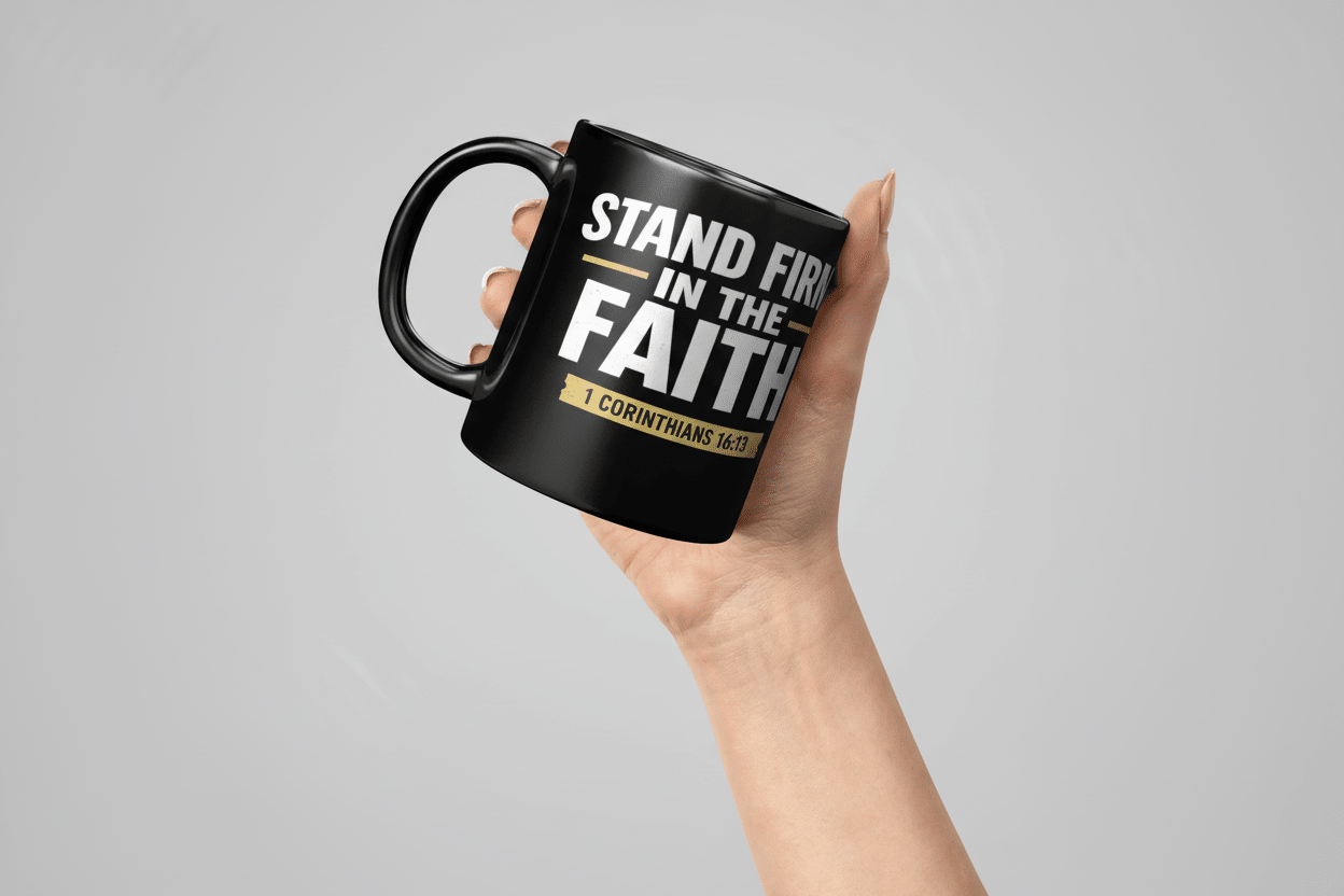 STAND FIRM IN THE FAITH COFFEE MUG – 1 Corinthians 16:13 - ES Christian Wear