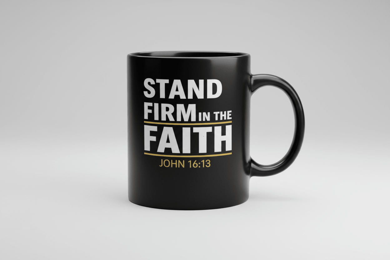 STAND FIRM IN THE FAITH COFFEE MUG – 1 Corinthians 16:13 - ES Christian Wear
