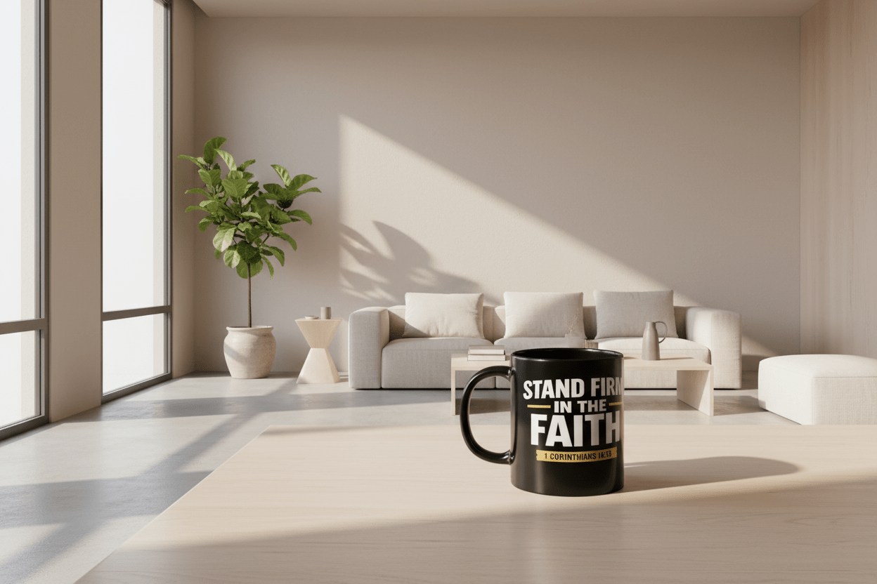 STAND FIRM IN THE FAITH COFFEE MUG – 1 Corinthians 16:13 - ES Christian Wear