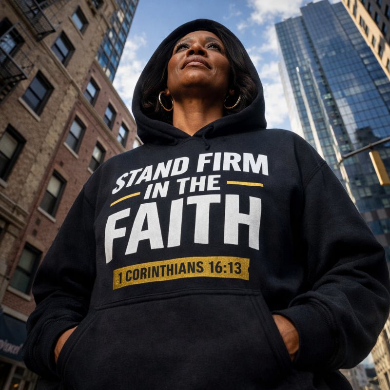 STAND FIRM IN THE FAITH OVERSIZED HOODIE - ES Christian Wear